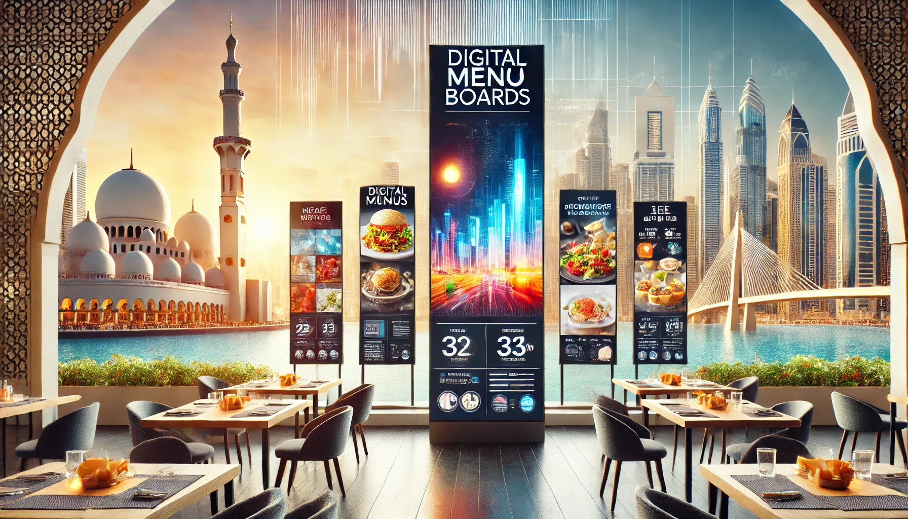 Restaurant digital menu boards